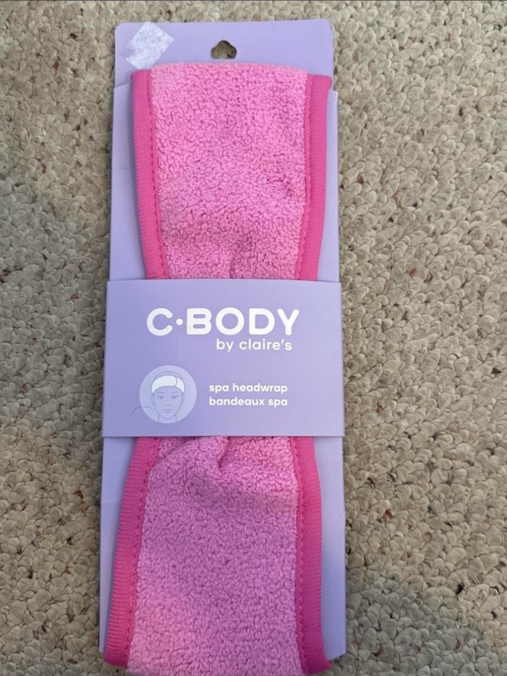 Claire's Pink Spa Headband with Dark Pink Trim